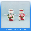 2016 christmas snowman pattern ceramic salt and pepper shakers